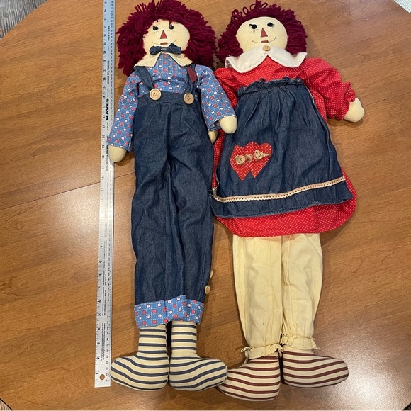 Vintage 1980's Raggedy Ann and Andy Doll Shelf Sitters - Picture 8 of 10